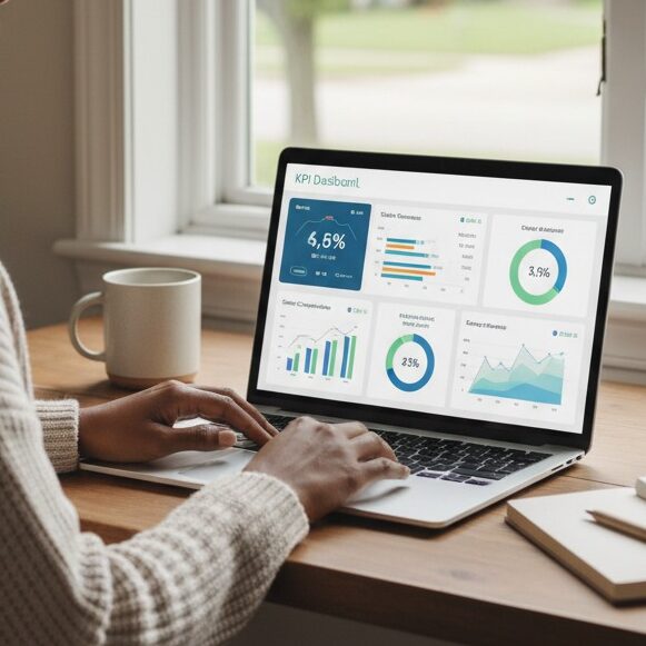 Financial dashboard displaying key performance indicators
